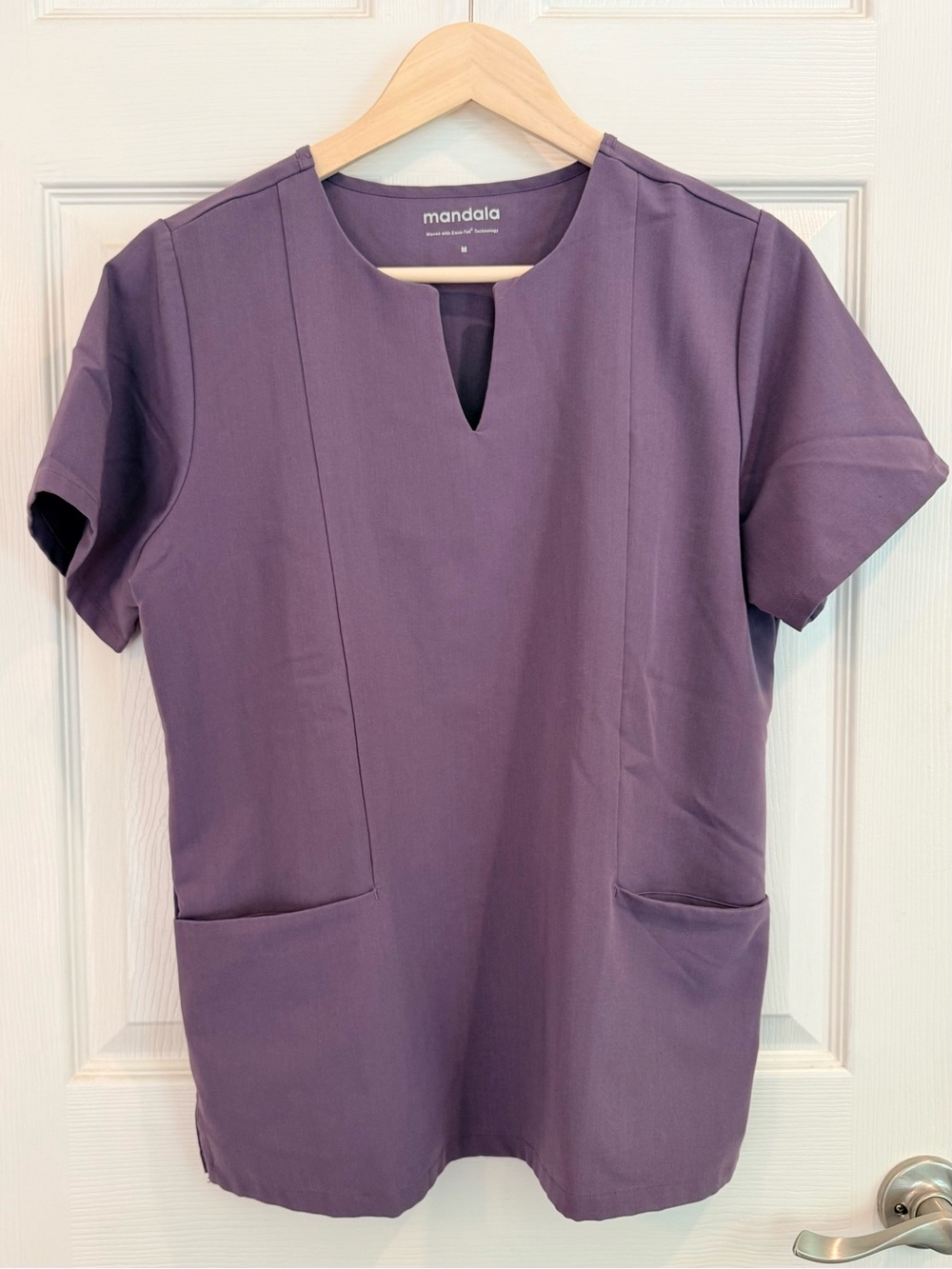 Mandala Women's 5-Pocket Notch Neck Scrub Top - Dewberry
